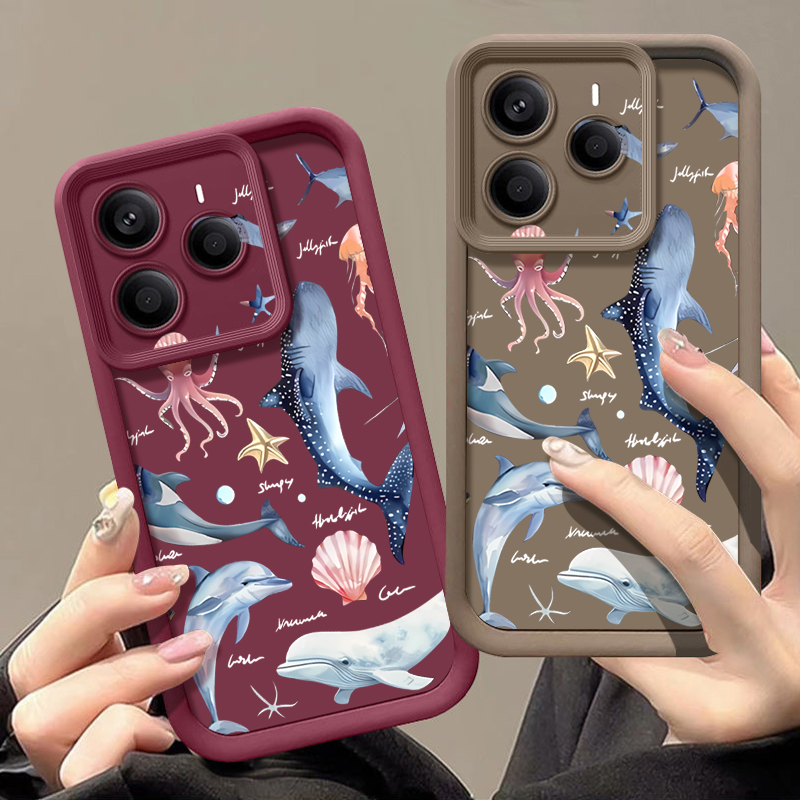 Cute Dolphin Patterned Soft Ca - đánh giá và giá Xiaomi Redmi Note 13