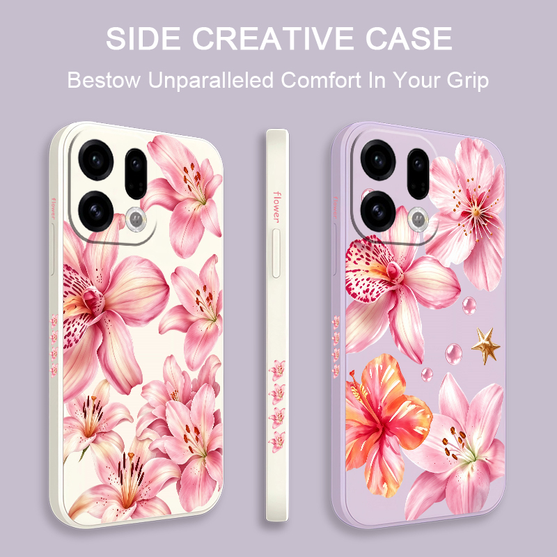 Cute Pink Lily Flowers Phone C - đánh giá và giá Oppo Reno 12